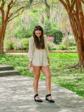 Charleston Shoe Co. Black Espadrille Linen Wedges